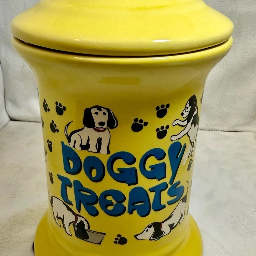 Yellow Dog Treat Jar